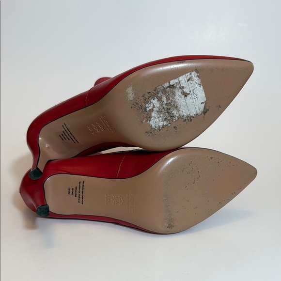 Lewit Sleek Leather Red Heeled Boots with Pointed Toe Size 36.5 - Picture 5 of 8